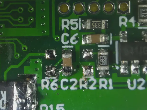 Resistors removed