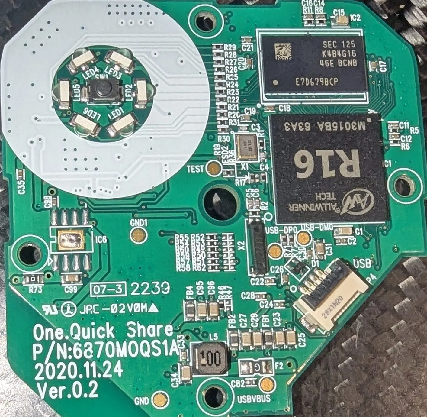 Front view of the PCB