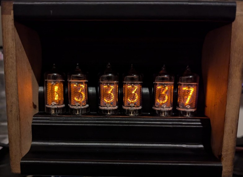 The completed Nixie Clock