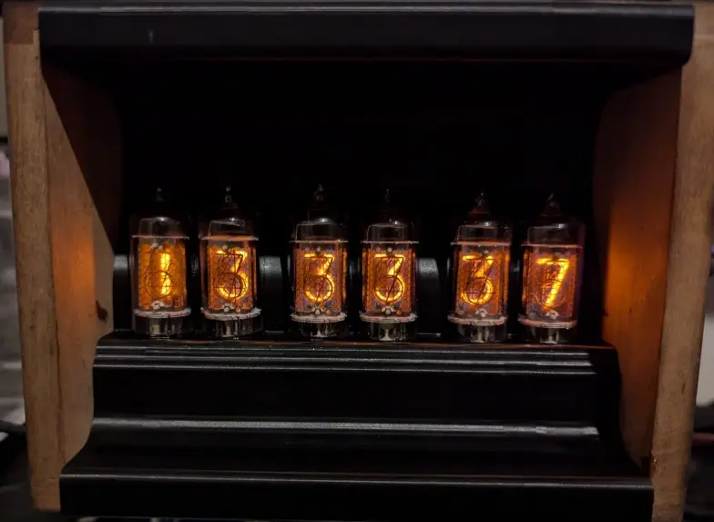 The completed Nixie Clock