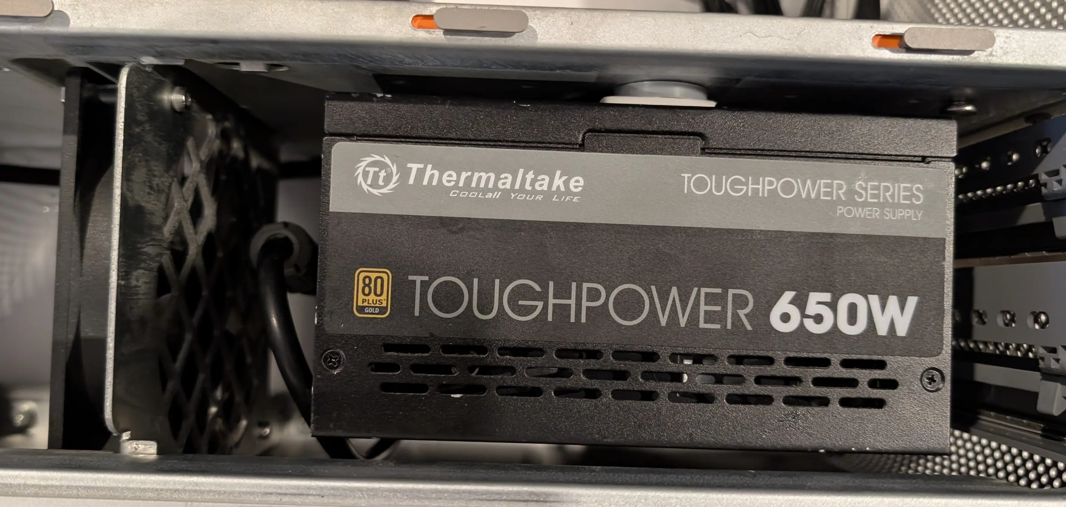 PSU installed using printed clips